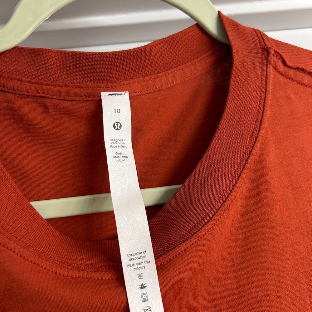 Lululemon All Yours Organic Cotton Crewneck T-Shirt in Autumn Rust - Picture 3 of 5